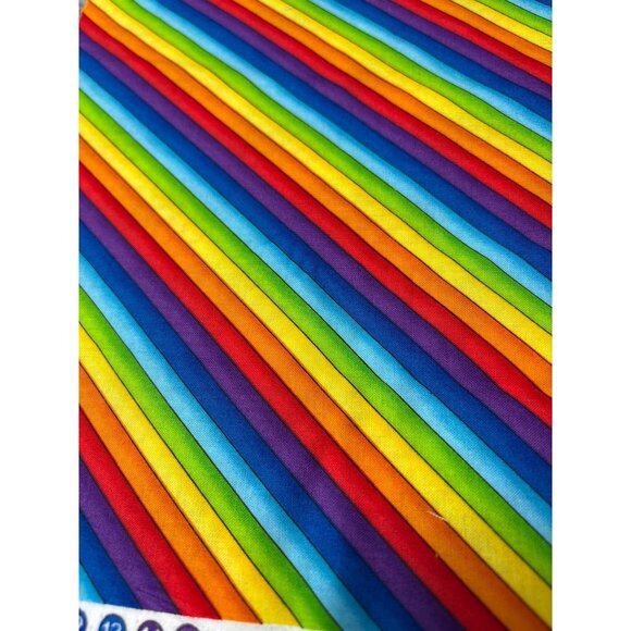 Lloyds & Barton Rainbow Striped Fabric Piece 8.5" x 44" Cotton Bright Colors Sew - Picture 4 of 6